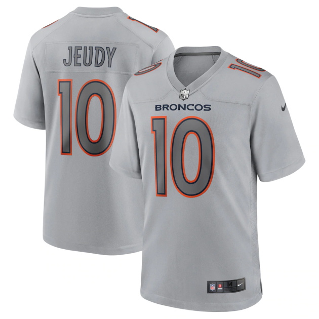 mens nike jerry jeudy gray denver broncos atmosphere fashion game jersey